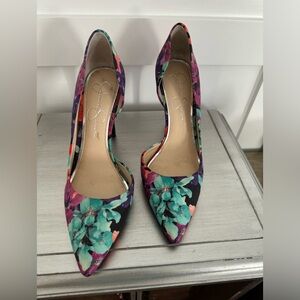 Jessica Simpson flower heels